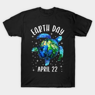 Earth Day Sea Turtle Art T-Shirt